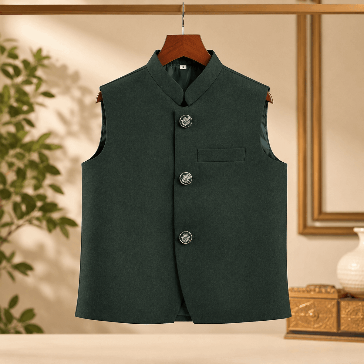 Kids Green Waiscoat