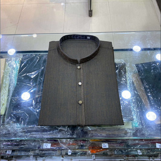 Army Green Embroidered Kurta Pajama/Shalwar