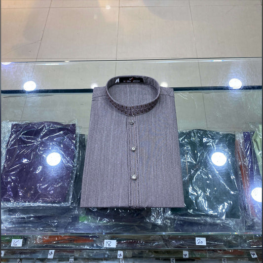 Muted Mauve Embroidered Kurta Pajama