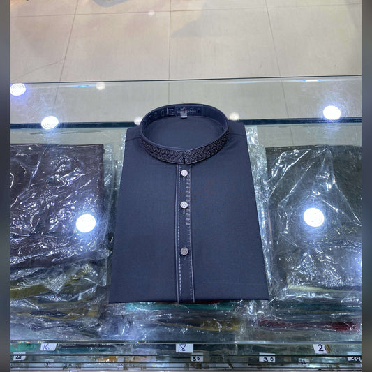 Graphite Grey Embroidered Kurta Pajama/Shalwar