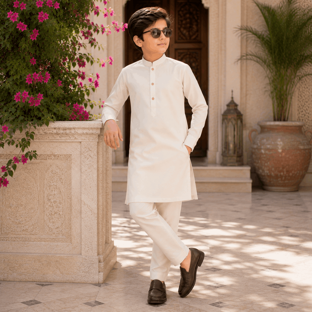 Cream Boski Premium Kurta Pajama/Shalwar