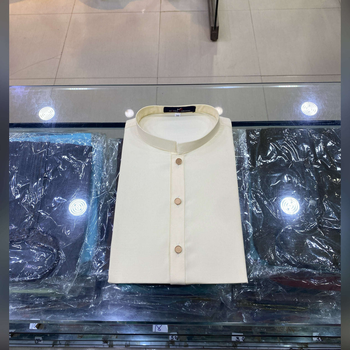 Cream Boski Premium Kurta Pajama/Shalwar