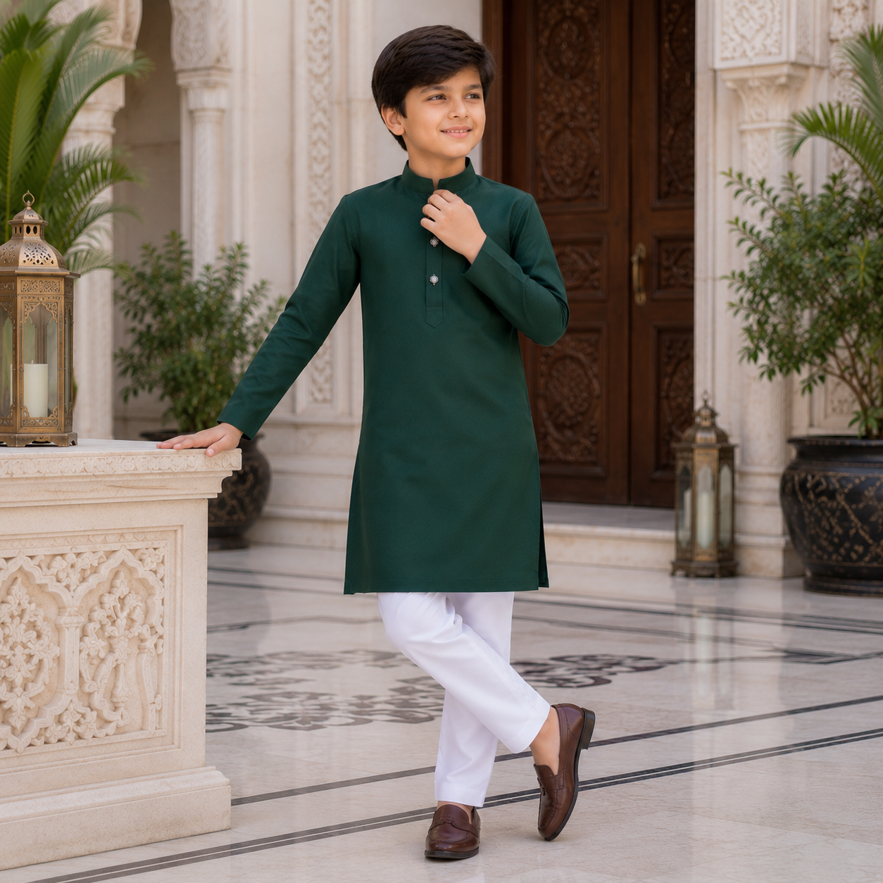 Green Premium Kurta Trouser