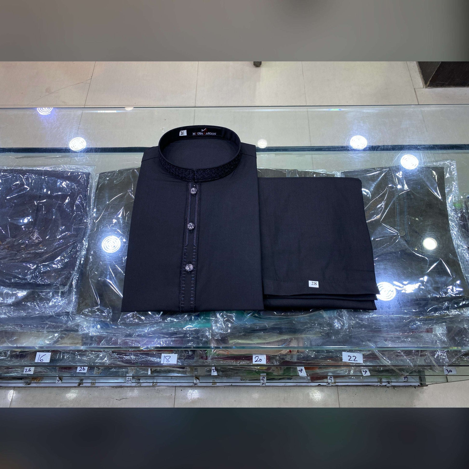 Jet Black Embroidered Kurta Pajama