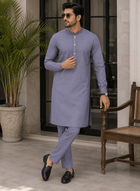 Muted Plum Designing Kurta Pajama/Shalwar