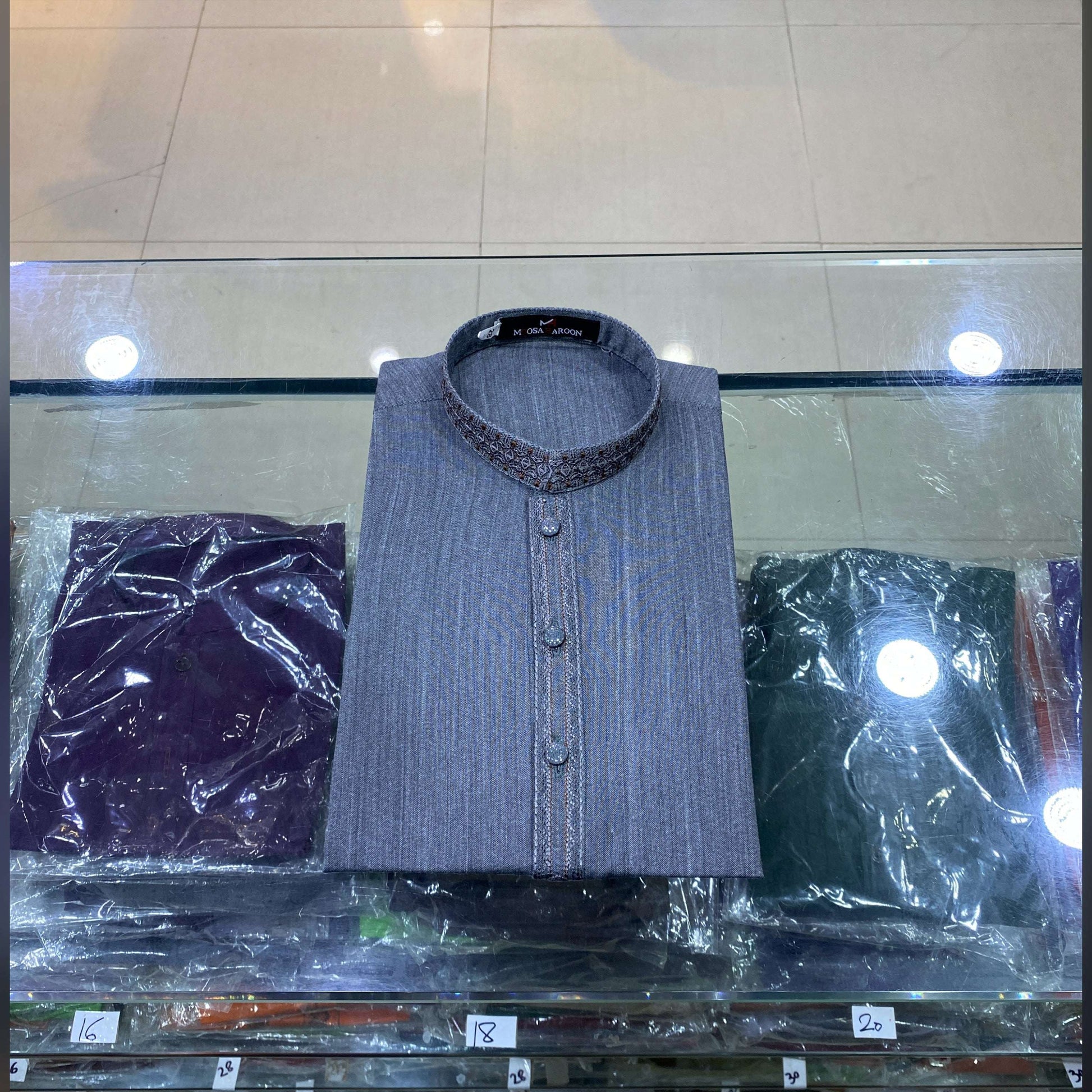 Smoky Grey Embroidered Kurta Pajama