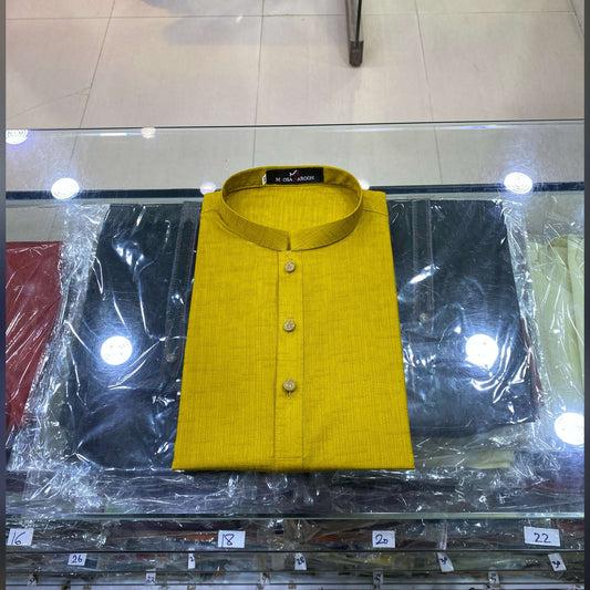 Mustard Gold Pure Cotton Kurta Pajama