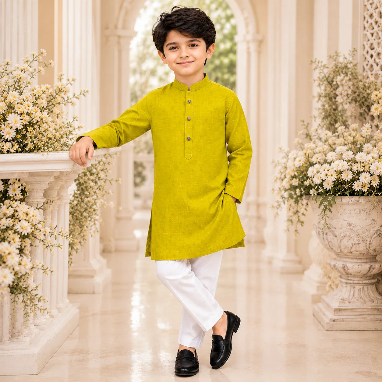 Mustard Yellow Pure Cotton Kurta Pajama