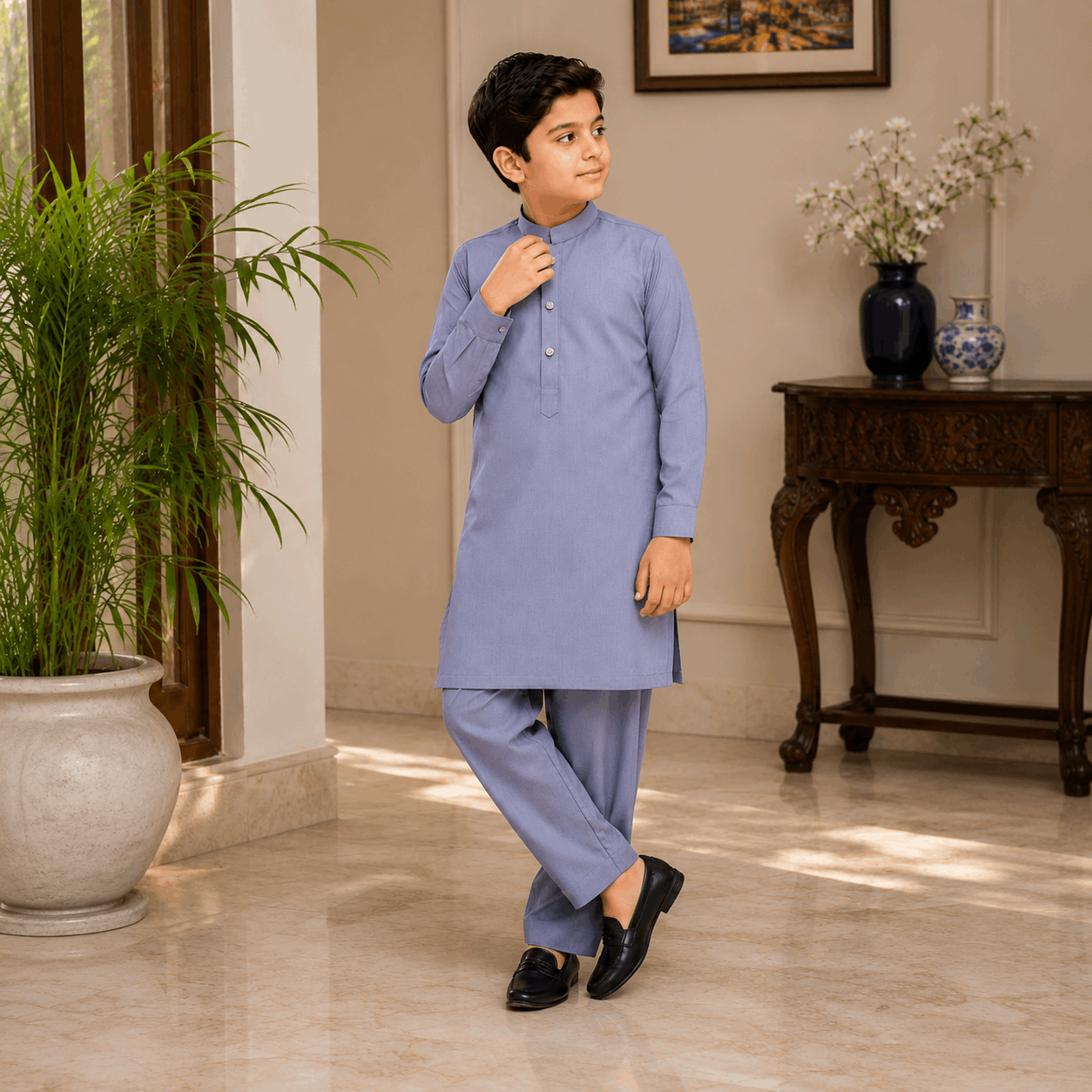 Slate Grey Premium Kurta Pajama/Shalwar